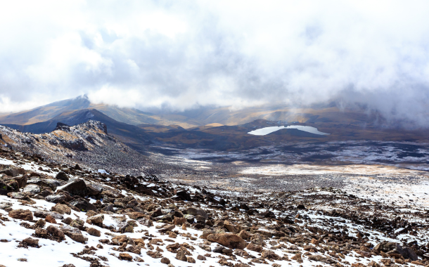 Aragats snow mountain 